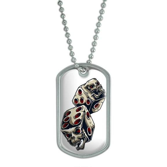 Evil Ghoulish Dice - Craps Die Set Gambling Vegas Dog Tag