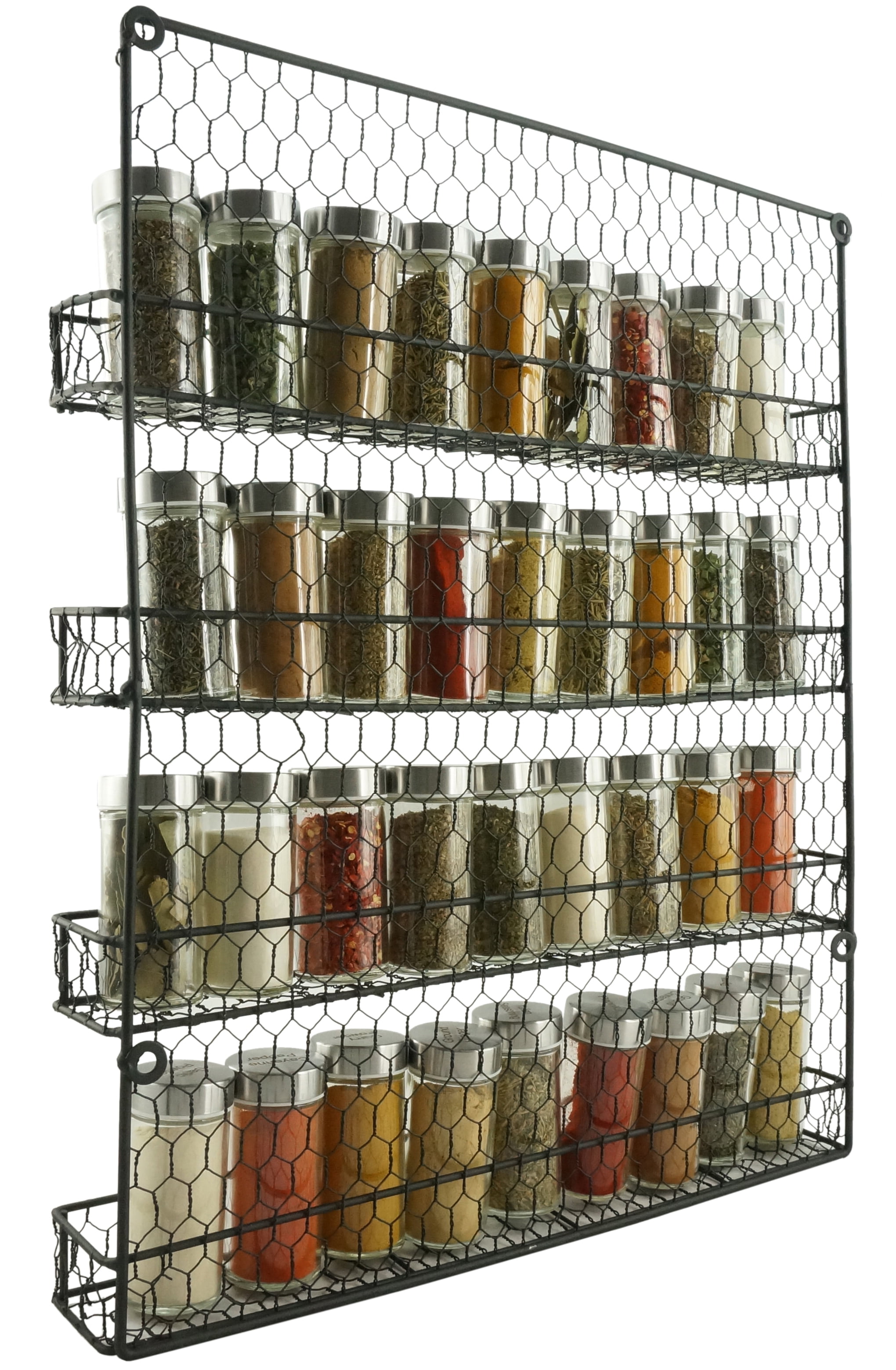 cabinet hanging spice rack on 4 Tier Metal Spice Rack Wall Mount Kitchen Spices Organizer Pantry Cabinet Hanging Herbs Seasoning Jars Storage Closet Door Cupboard Mounted Holder Black Walmart Com Walmart Com