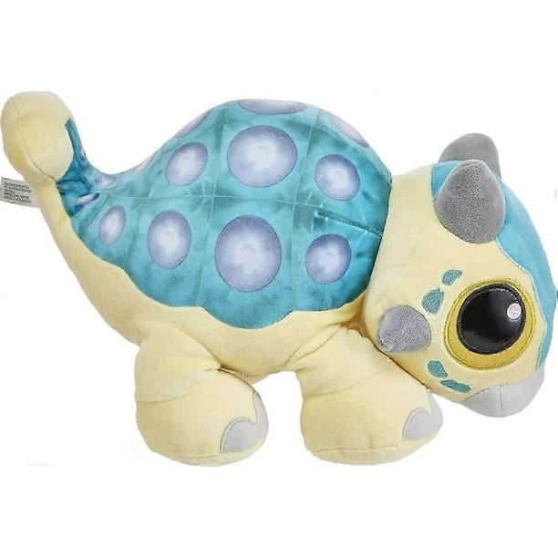 25-26 World: Camp Cretaceous Plush Baby Dinosaur Bumpy with Sound, 15-inch/38cm Floppy Soft Toy Ankylosaurus with Weighted Feet