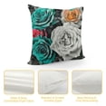 thumbnail image 4 of Throw Pillow Covers Black White Teal Gray Rose Flowers Pillow Covers Soft Cozy Pillowcase Farmhouse Decorative Square Cushion Cases for Couch Sofa Bed Living Room Home Decor, 4 of 5
