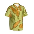 thumbnail image 2 of Kll Men'S Hawaiian Shirt Short Sleeve Button Down Beach Shirts-Corn, 2 of 8