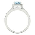 thumbnail image 4 of Clara Pucci 18K White Gold 1.56 Natural Sky Blue Topaz Engraveable Engagement Ring + Wedding Band Set, 4 of 7