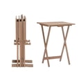 thumbnail image 3 of Contemporary Home Living 5-Piece Folding Tray Table Set with Stand - 26.5" - Brown, 3 of 10