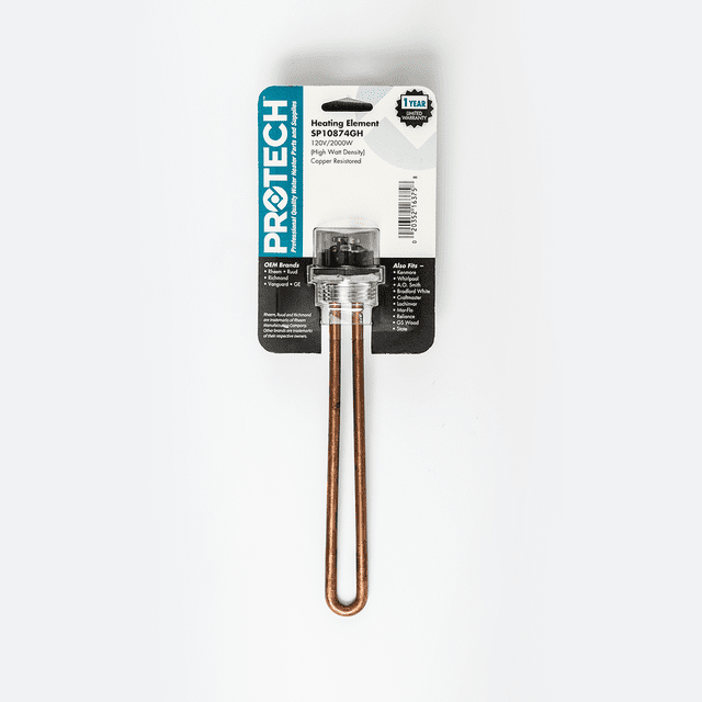 Resistencia eléctrica universal 2000 W 120V, 7.65 pulg largo, para boiler eléctrico, con junta dorado 1