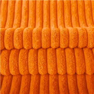 Fluffy Corduroy Velvet Solid Color Suqare Cusion Accent Decorative Throw Pillow for Couch, 22" x 22", Orange, 2 Pack