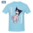 thumbnail image 1 of Camiseta de Sanrio Kuromi & My Melody, camiseta de manga corta Harajuku, camiseta gráfica 100% de algodón, camiseta de marcas, 1 of 4