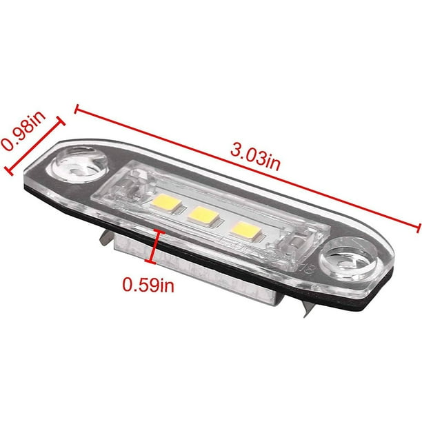 TopOne 1 Pair Car License Plate Light 12v 6500k Lamp Bulb Kit Compatible  For Volvo S40 S60 S80 Xc90 Xc70 Xc60 
