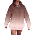 thumbnail image 5 of GEWSEY Womens Neon Print Oversized Hoodies Drawstring Pullover Sweatshirt Trendy Sweater Tops Fall Fashion Clothes (Coffee, S), 5 of 6