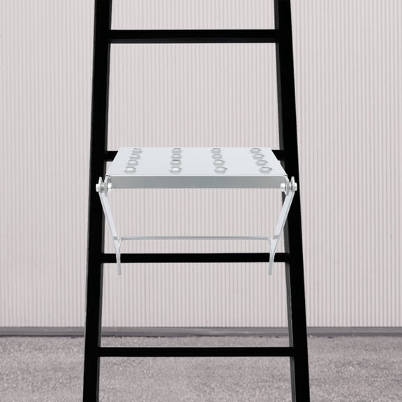 Ladder Work Platform Accessory Work Platform for Hanging in Ladders Sliver 330.69lbs Capacity 10.4*13.8*17.1in Used in Decoration, Maintenance, Air Conditioning Installation