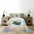 thumbnail image 4 of Ambesonne Earth Quilted Bedspread Set 2 Pcs, Vibrant Planet Continents, Twin Size, Multicolor, 4 of 5