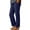 #02 Dark Blue 【Mix & Match: Stock Up on Your Favorite Colors】, variant on Women's Cotton Blend Elastic High Waist Straight Leg Cropped Pants, Side Button Split Hem Casual Trousers with Pockets, Tummy Control Drawstring Front, Flattering Fit | TruBelle,Green 2XL