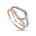thumbnail image 2 of 0.30 Carat Round Cut Lab Created Moissanite Diamond Bypass Curve Enhancer Guard Ring For Women In 14K Rose Gold Over Sterling Silver (D Color,VVS1 Clarity 0.30 Cttw)-5.5, 2 of 6