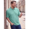 thumbnail image 2 of DARING DIVA Men's Big & Tall Shirts Casual Short Sleeve Color Block Polo Shirt 2XL Green, 2 of 7