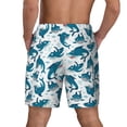 thumbnail image 4 of Haiem Party Shark Cute Mens Swim Trunks with Compression Liner 2 in 1 Swimming Shorts Stretch Swimwear Quick Dry,Board Shorts-Large, 4 of 9