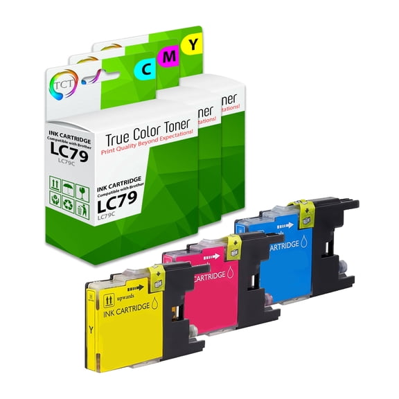 TCT LC79 Color Ink Cartridge 3 Pack - Compatible With Brother LC79C LC79M LC79Y Super High Yield
