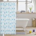 thumbnail image 3 of Manfei Blue Coquette Bowtie Shower Curtain 72Wx72L,Modern Geometric Plaid Bathroom Curtain, 3 of 5