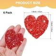 thumbnail image 3 of Uxcell 6-Pack Parches de Corazón de Strass para Planchar 4.5cm Adhesivos Brillantes para DIY/Ropa/Zapatos/Bolsas, 3 of 7