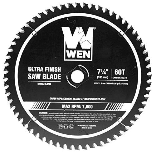 Circular Saw Blade 7.25 Carbide 60-Tooth Fine Finish Nonstick Coating Cuts Wood 