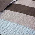 thumbnail image 4 of Chezmoi Collection Sora 3-Piece Pre-Washed Plaid Checkered Grid Patchwork Stripe Cotton Quilt Set, King Size, 4 of 9