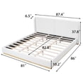 thumbnail image 6 of Christopher Knight Home King Wingback Boucle Bed Frame with Enclosed Wood Base, White, 6 of 9