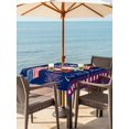 thumbnail image 3 of Outdoor Tablecloth with Umbrella Hole for Patio/Picnic/Party/Camping, 250th Anniversary Waterproof Table Cloth Square Cover Washable, Independence Day Floral Navy Blue (60"x 60"), 3 of 9