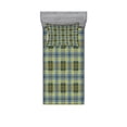 thumbnail image 2 of Ambesonne Geometric Fitted Sheet & Pillow Sham Set, English Folk Texture, Full, Slate Blue Blue Grey, 2 of 3