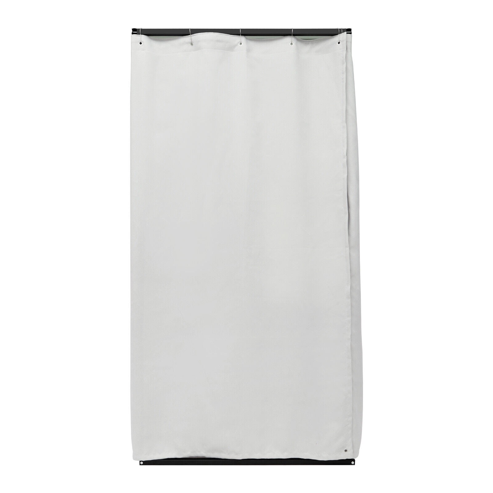 Portable Freestanding Fitting Room, Detachable Linen Curtain, 3-4 Person Capacity, for Clothing Store Fitting Room & Outdoor Locker Room (Grey)