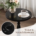 thumbnail image 5 of Maliowa Small Side Table, Round End Tables with Solid Wood Leg, Accent Drink Table for Living Room Bedroom Small Spaces, Black, 5 of 11