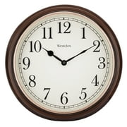 Westclox 15.5" Round Woodgrain Look Analog QA Wall Clock