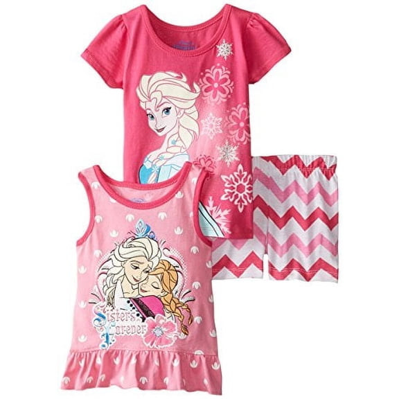 Disney Girls' Frozen 3 -Piece Elsa Short Set, Pink, 2T