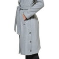 thumbnail image 4 of Kenneth Cole New York Womens 17OMW016 Wool-Blend Belted Tie Waist Wrap Coat - Light Grey - S, 4 of 5