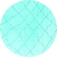 thumbnail image 1 of Ahgly Company Machine Washable Indoor Round Oriental Turquoise Blue Industrial Area Rugs, 6' Round, 1 of 4