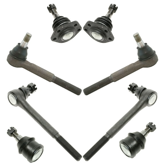 TRQ 8pc Steering Suspension Kit Front Ball Joints w/ Inner Outer Tie Rod Ends PSA64851