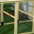 thumbnail image 5 of Large Wooden Chicken Run Coop - 4.6' X 2.8' Outdoor Poultry Pen with Perches & Doors, Expandable Design for Backyard, Farm, Natural Wood (55.1"L X 34.8"W X 41.7"H), 5 of 10