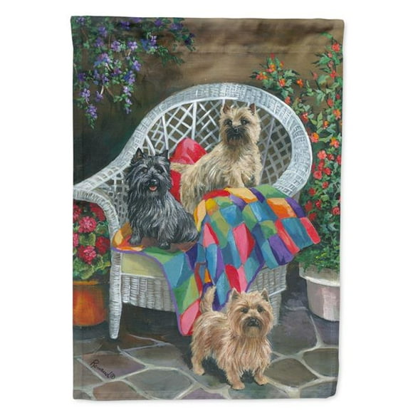 Carolines Treasures PPP3059CHF 28 x 0.01 x 40 in. Cairn Terrier Trio Canvas House Flag