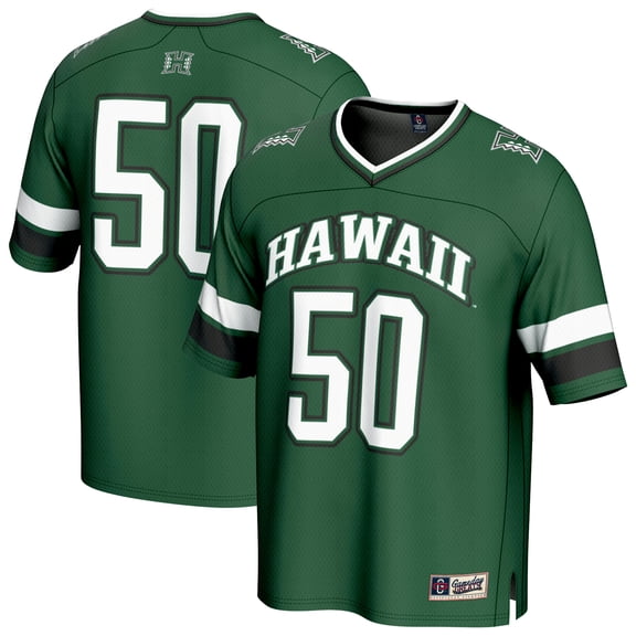 Unisex GameDay Greats #50 Green Hawaii Rainbow Warriors Lightweight Collegiate Football Fashion Jersey