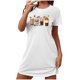 thumbnail image 2 of Camisón corto de talla grande para mujer, camisón de manga corta con estampado de pecho a la moda, camisón para mujer, 2 of 5