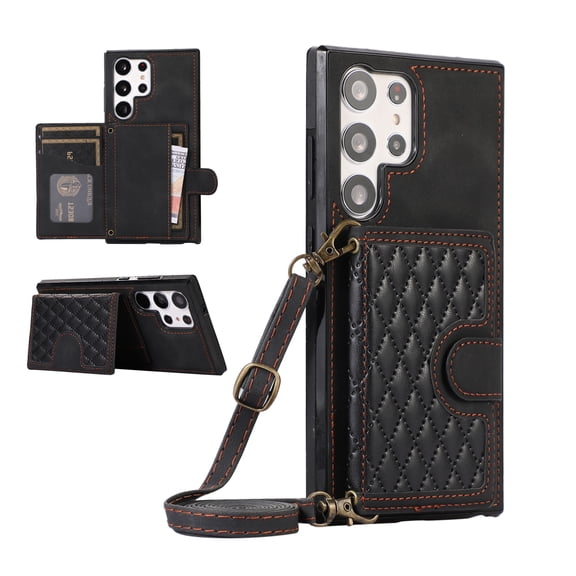 K-Lion Crossbody Wallet Case for Samsung Galaxy A51 5G with Card Holder, Shockproof Purse Cover with Removable Crossbody Strap Compatible with Samsung Galaxy A51 5G,Black