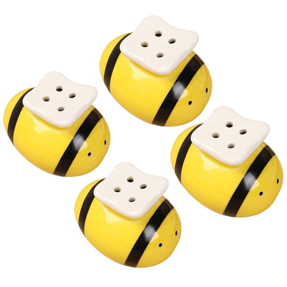 NIAIZEK Bee Shaker Salt And Pepper Shakers Ceramic 4Pcs Assorted Color Kitchen Use
