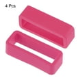 thumbnail image 3 of Uxcell Watch Band Strap Loops Silicone Watch Holder Keeper for 22mm Width Watch Band, Rose Red 4 Pack, 3 of 5