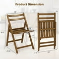 thumbnail image 3 of Costway Folding Dining Chair Set of 4 with Rubber Wood Frame Slatted Seat Curved Backrest, 3 of 8