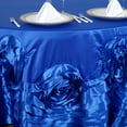 thumbnail image 3 of BalsaCircle 120" Round Large Raised Roses Lamour Satin Tablecloth Royal Blue, 3 of 4