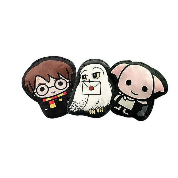 Set de Cojines de Peluche Inspirados en Harry Potter – Diseño Chibi de Harry, Hedwig y Dobby – Almohadas Decorativas Suaves y Coleccionables