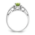 thumbnail image 2 of Solid 14k White Gold 6x4mm Oval Peridot Green August Gemstone Diamond Engagement Ring Size 5 (.034 cttw.), 2 of 6