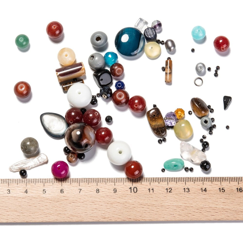1000g Mixed Beads Kits Natural & Synthetic Gemstone Beads Glass Beads Glass Seed Beads Pearl Beads Mixed Shapes Mixed Color 2~20mm Hole: 0.5~2mm