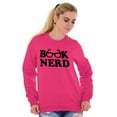 thumbnail image 4 of Book Club Nerd Nerdy Geeky Hipster Women Crewneck Sweatshirt Brisco Brands X, 4 of 6