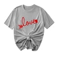 thumbnail image 2 of TIMIFIS T-Shirts à Manches Courtes de la Saint-Valentin pour Femmes Mode Décontractée Col Rond T-Shirt Imprimé Cœur d'Amour T-Shirt d'Été Ample Col Rond T-Shirts, 2 of 4