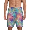 thumbnail image 1 of Fotbe blue pink colorful cracked texture Pantalones Cortos de Pijama para Hombre, Ropa de Dormir, Pantalones de Pijama Cortos para Hombre-Small, 1 of 6