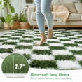 thumbnail image 4 of CozyDesg Shag Area Rugs, 8'x10' Soft Fluffy Floor Rugs Checkered Carpet，Washable Area Rugs for Living Room Bedroom Decor,Deep Green & White, 4 of 7