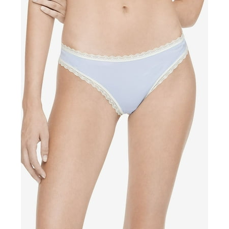 

Calvin Klein Womens Lace Trim Thong Underwear Prepster Blue X-Large